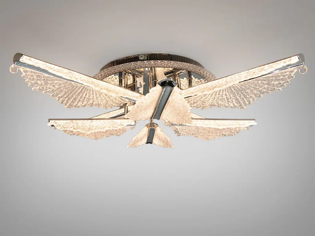 Стельова LED люстра хром 105W пульт димер - фото 3