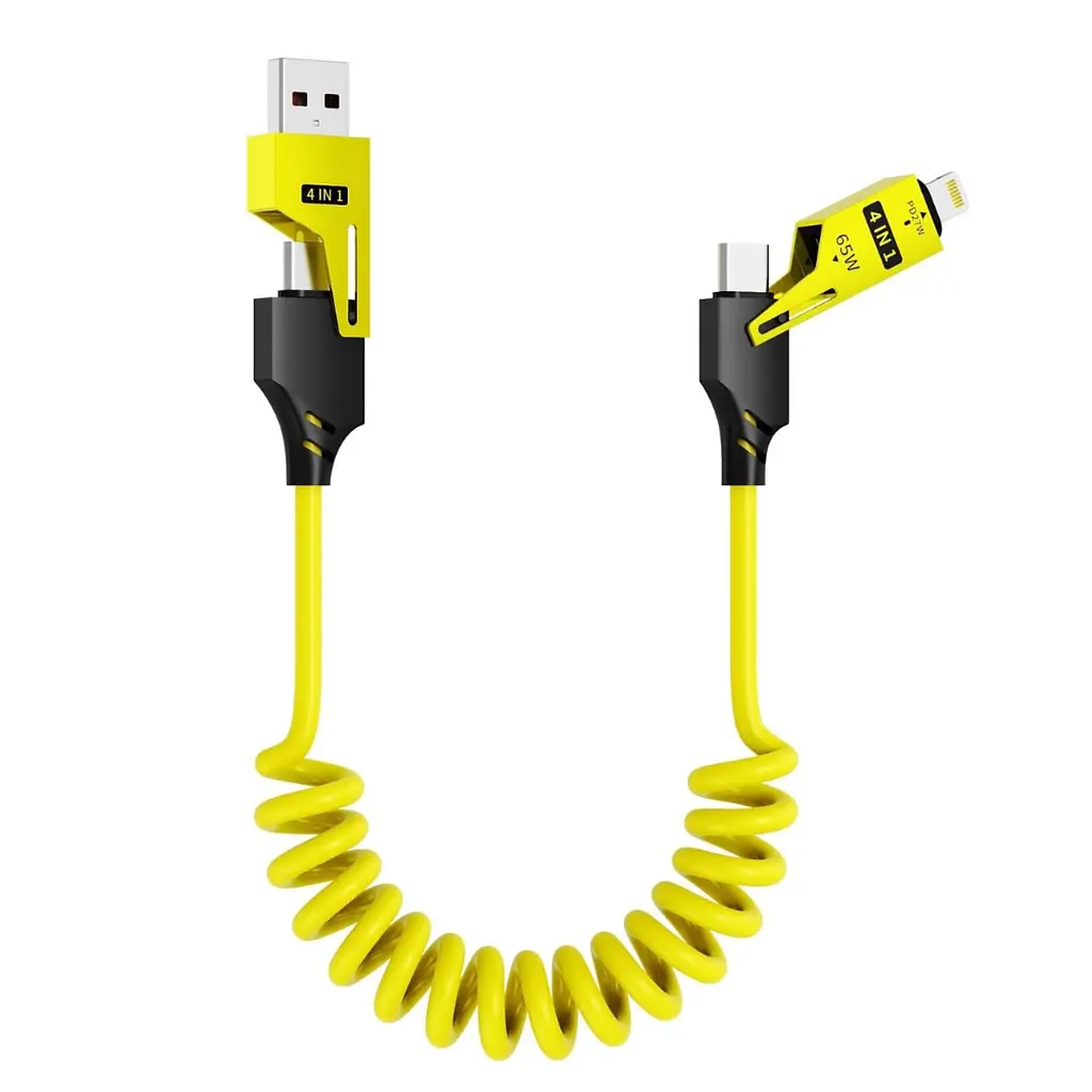 Кабель XON SmartCable Type-C/Type-A - Type-C/Lightning PD 65W 1.5м MultiLink (SC5ACL6W1Y 4593) Жовтий - фото 3