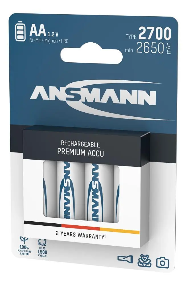 Аккумуляторы Ansmann AA/HR06 NI-MH 2700 mAh BL 4 шт (5030842) - фото 2
