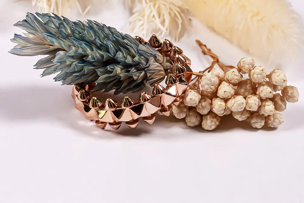Каблучка з шипами з червоного золота 22 K-0310 - фото 3