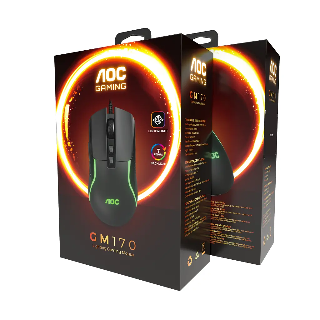 Мишка AOC GM170B LED USB Black (GM170B/LA) - фото 11