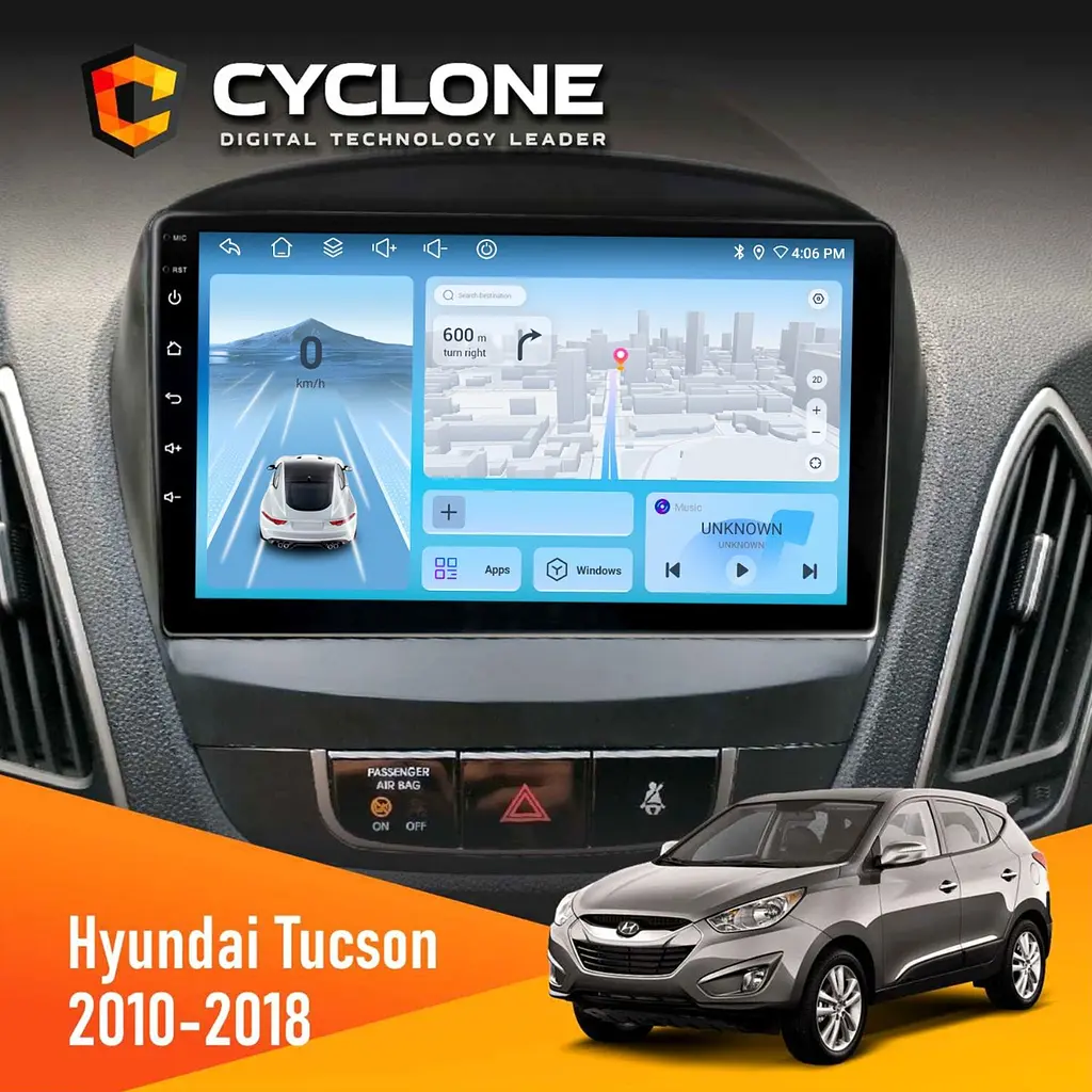 Штатна магнітола Hyundai Tucson 2010-2018 Cyclone C10-012 4x64, DSP, 4G Cyclone (НФ-00009868) - фото 2