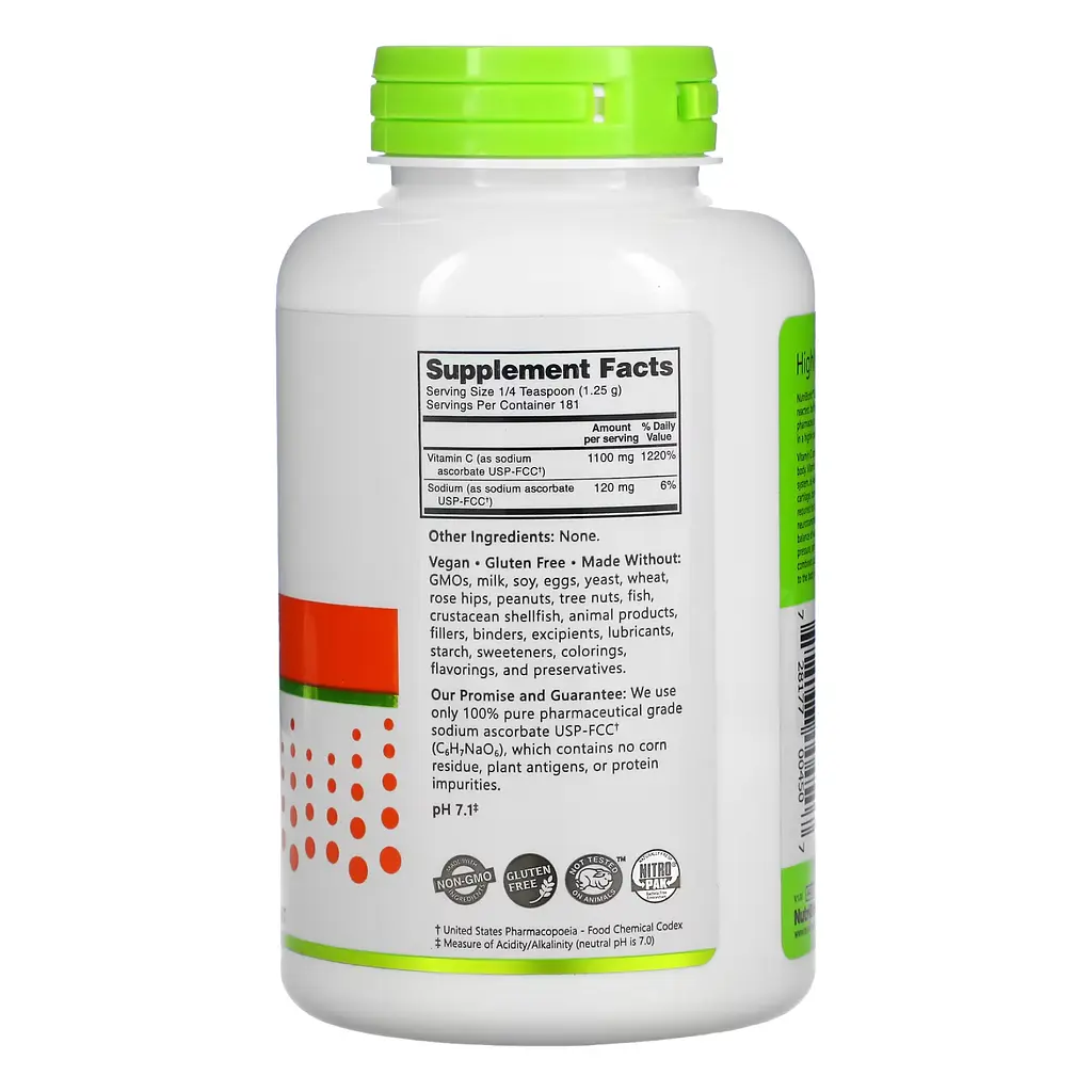 Аскорбат натрію NutriBiotic Sodium Ascorbate Powder 227 г - фото 2