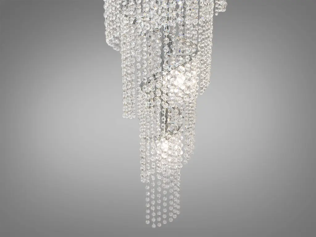 Современная каскадная хрустальная люстра на 49 ламп цоколь е14, хром - фото 4