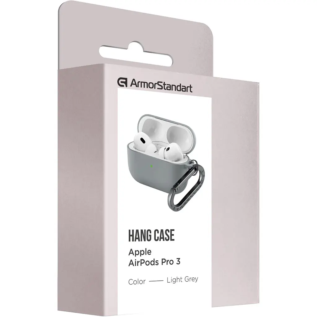 Чехол ArmorStandart Hang Case для Apple AirPods Pro 3 Light Grey (ARM88275) [149499] - фото 3