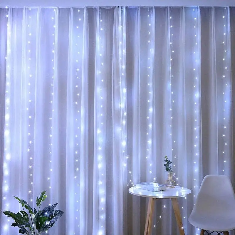 Гирлянда светодиодная от сети Штора CRT-011W 19562 3х2 м 300 LED холодная белая - фото 4