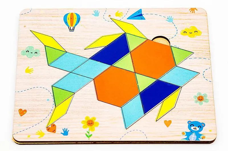 Головоломка дерев'яна Puz-96896 "Танграм Рибка" 17х14х0, 6 см PuzzleOk