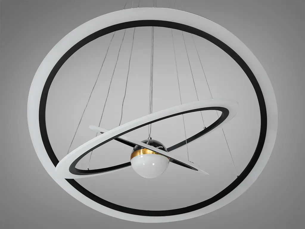 Світлодіодна люстра з додатковим підсвічуванням,140 Вт, чорна - фото 3