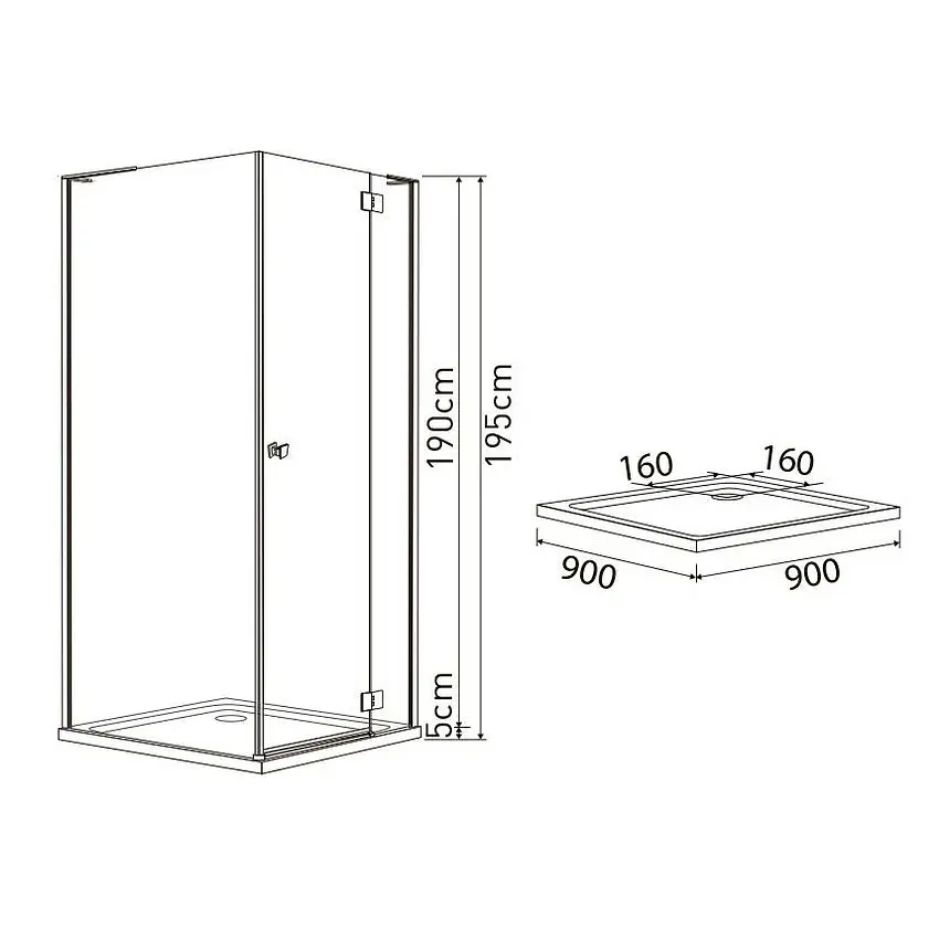 Душова кабіна Volle Benita 90x90 10-22-905Rglass - фото 5