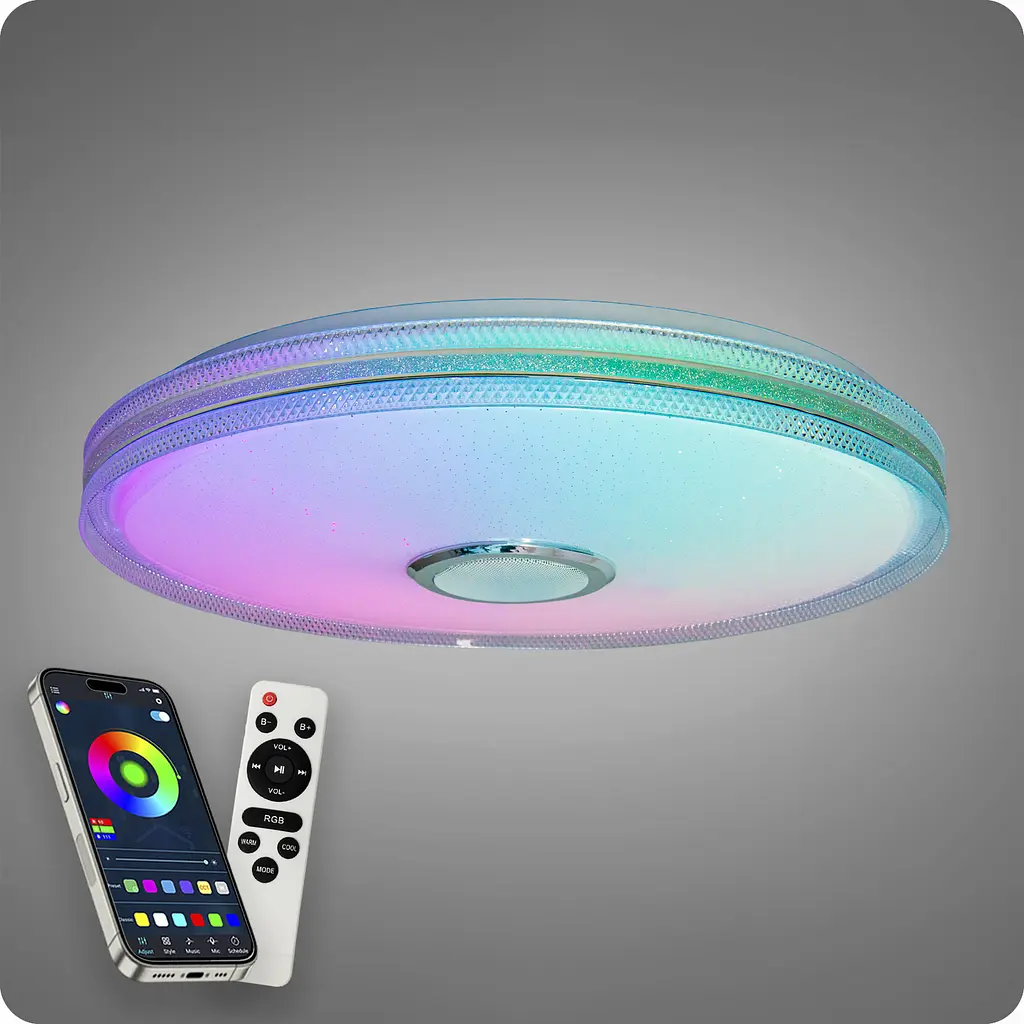 Люстра світлодіодна 517 Dlight RGB з пультом і колонкою 80Вт Білий (02174) - фото 3