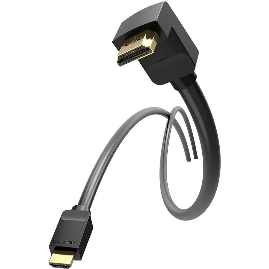 Кабель HDMI M-M, 1.0 м, V2.0, 4K 60Гц, кут 270 °, PVC, чорний Vention - фото 3