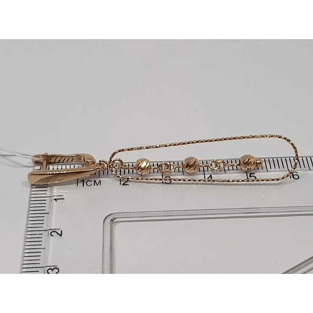 Золотые серьги Favoritum с алмазной гранью. 2155 - фото 4