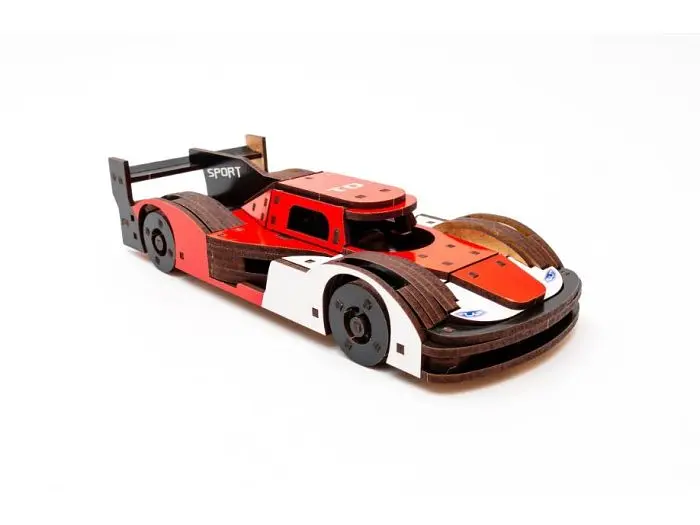 Дерев'яний 3D конструктор Racing Car, Puzzleоk (Puz-01037), 146 дет. - фото 2