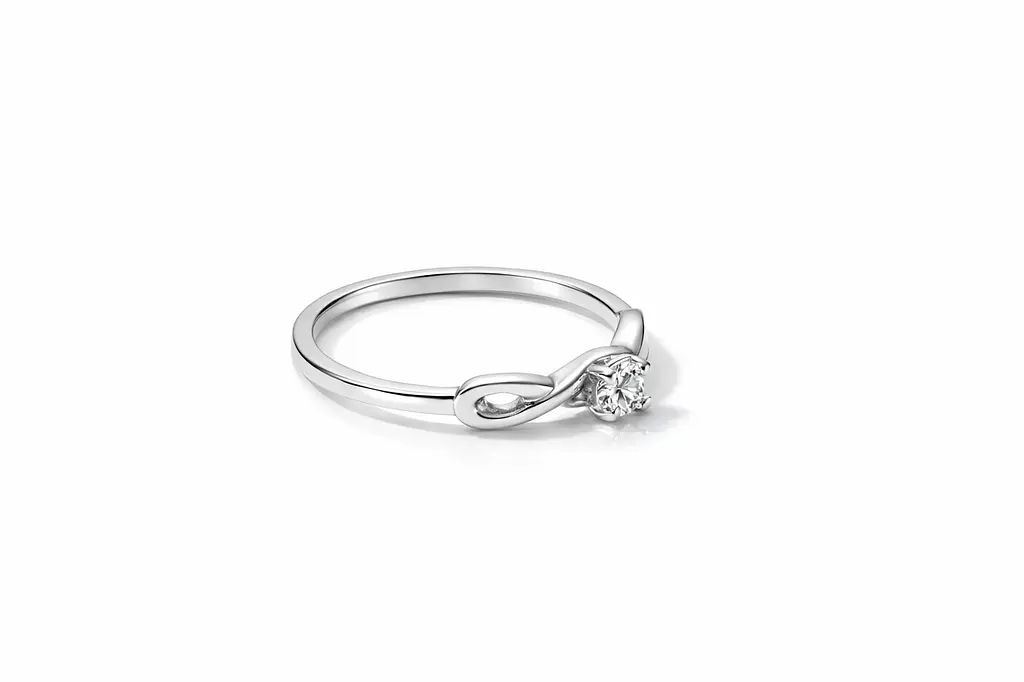 Каблучка з білого золота з витонченим діамантом К-0689 16 - фото 3