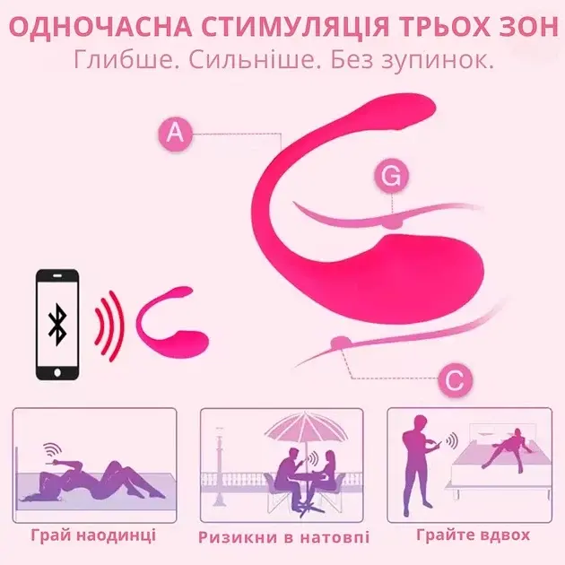 Вибратор I’MCUM Vibe со смартподключением к телефону Розовый (7970379617723) - фото 5