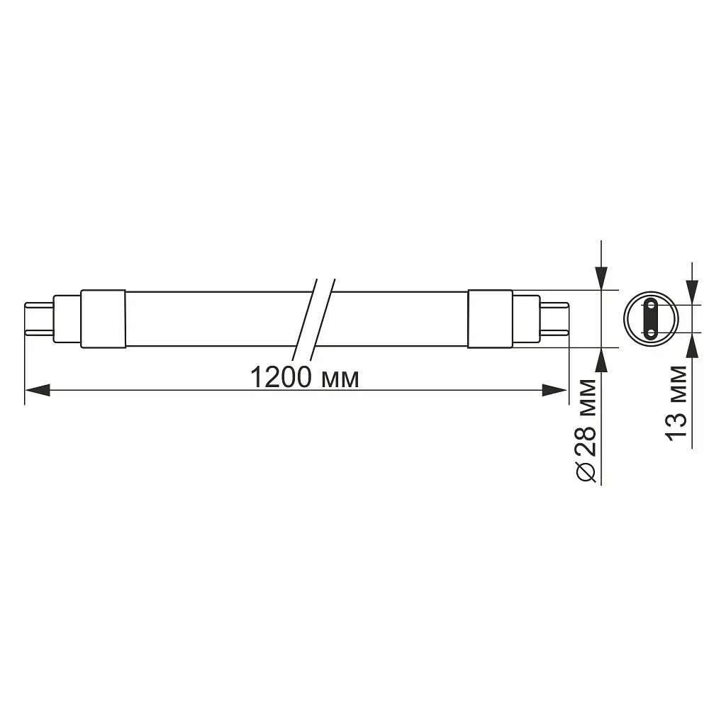 Лампочка Videx LED T8b 18W 1.2M 6200K 220V, матовая (VL-T8b-18126) - фото 3