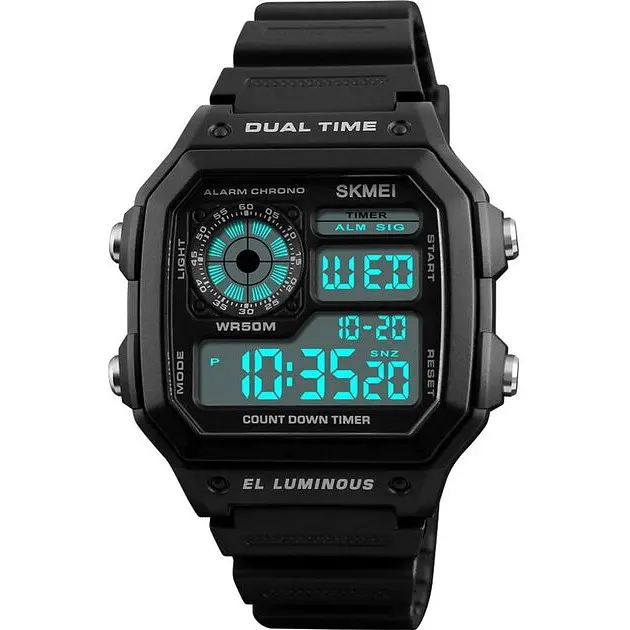 Наручний годинник чоловічий Skmei 1299 Black, 1299BK (12339) - фото 2