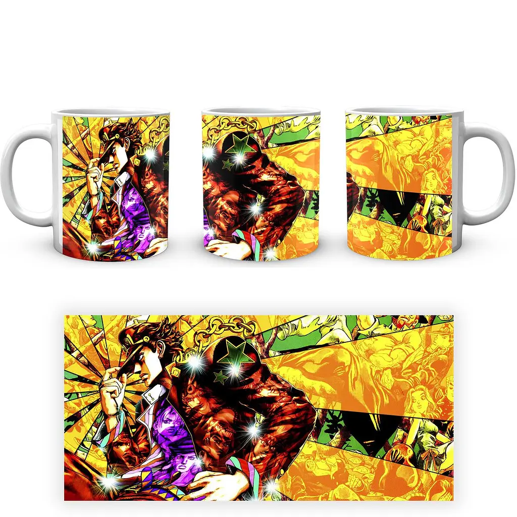 Кухоль GeekLand Неймовірні пригоди ДжоДжо JoJo's Bizarre Adventure Джотаро Куджо Колаж Промені JJ 02.422 330 мл білий - фото 3