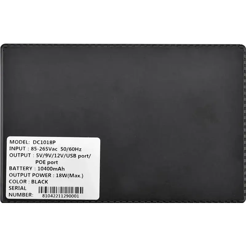 ДБЖ для роутера Merlion MINI DC1018P, 18W, Output: USB-5V, DC-5V/9V/12V, POE-15/24V, 1/2A, Li-ion 10400mAh, 160х105х32мм - фото 5