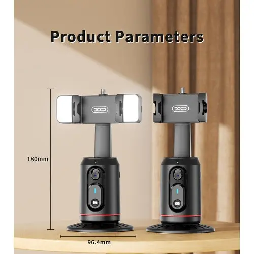 Монопод XO SS16 facial tracking automatic AI bluetooth tracking selfie stick Чорний - фото 3