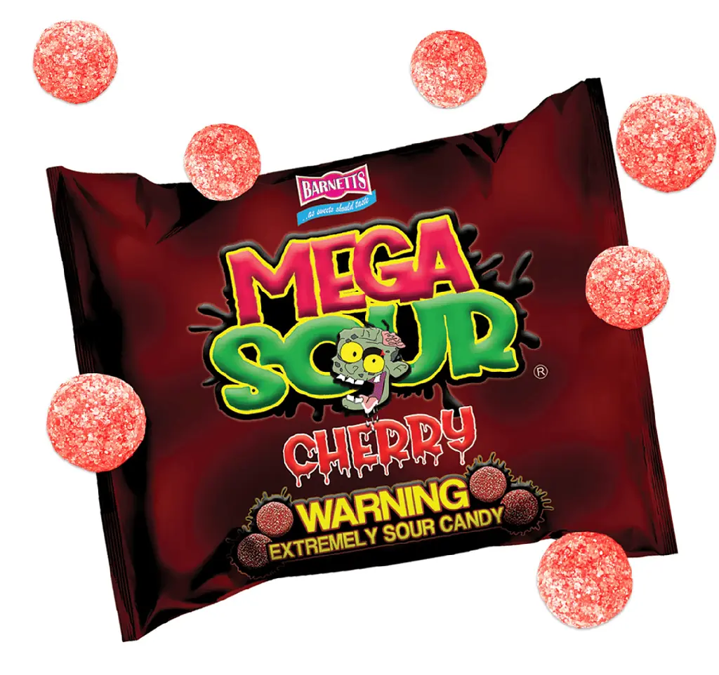 Кислі цукерки Barnetts Mega Sour Cherry Candy 104г - фото 2