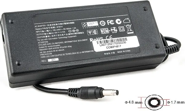 Блок живлення для ноутбука PowerPlant COMPAQ (19V 90W 4.74A) (4.8*1.7) (CO90F4817) - фото 2