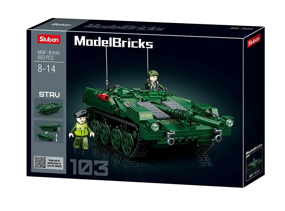 Конструктор M38-B1010 SLUBAN "Танк" 25,5см фігурки 692дет в коробці (6903317468867)