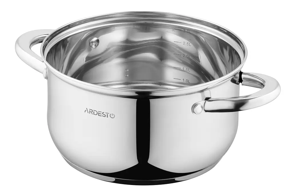 Кастрюля Ardesto Gemini Gourmet, со стеклянной крышкой, нержавеющая сталь, 3,2 л (AR1932GSS) - фото 2