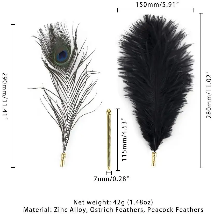 Лоскітка Lockink Sevanda Natural Peacock Flirting FeaTher Tickler, перо павича - фото 5