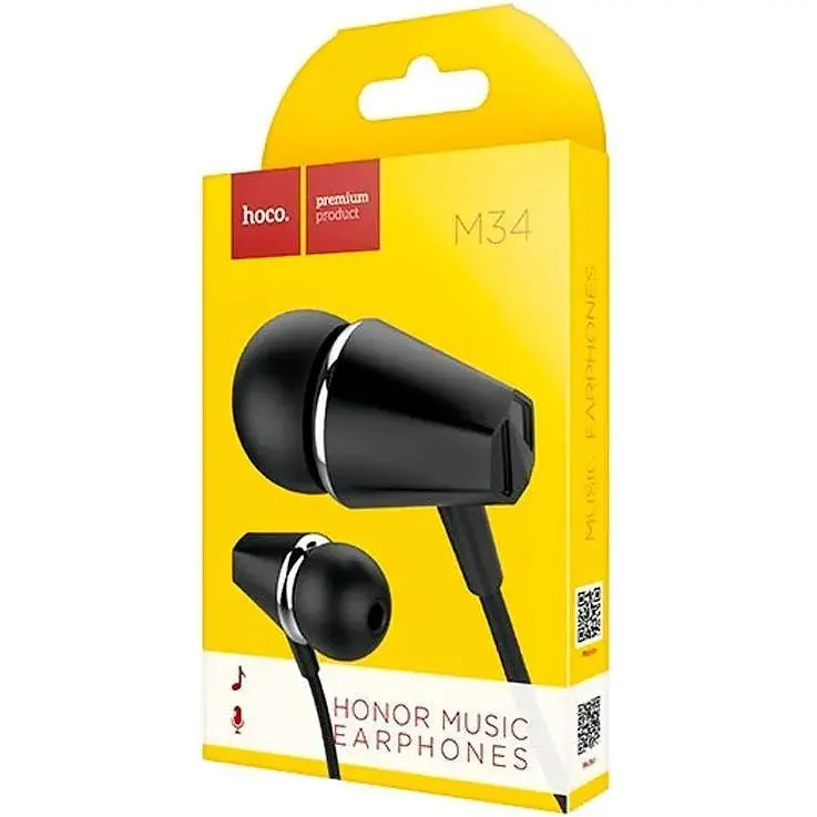 HF Hoco M34 Black + mic + button call answering - фото 2