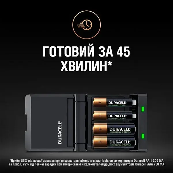 Зарядний пристрій Duracell CEF27 + AA NI-MH 1300 mAh 2шт + AAA NI-MH 750 mAh 2шт - фото 4