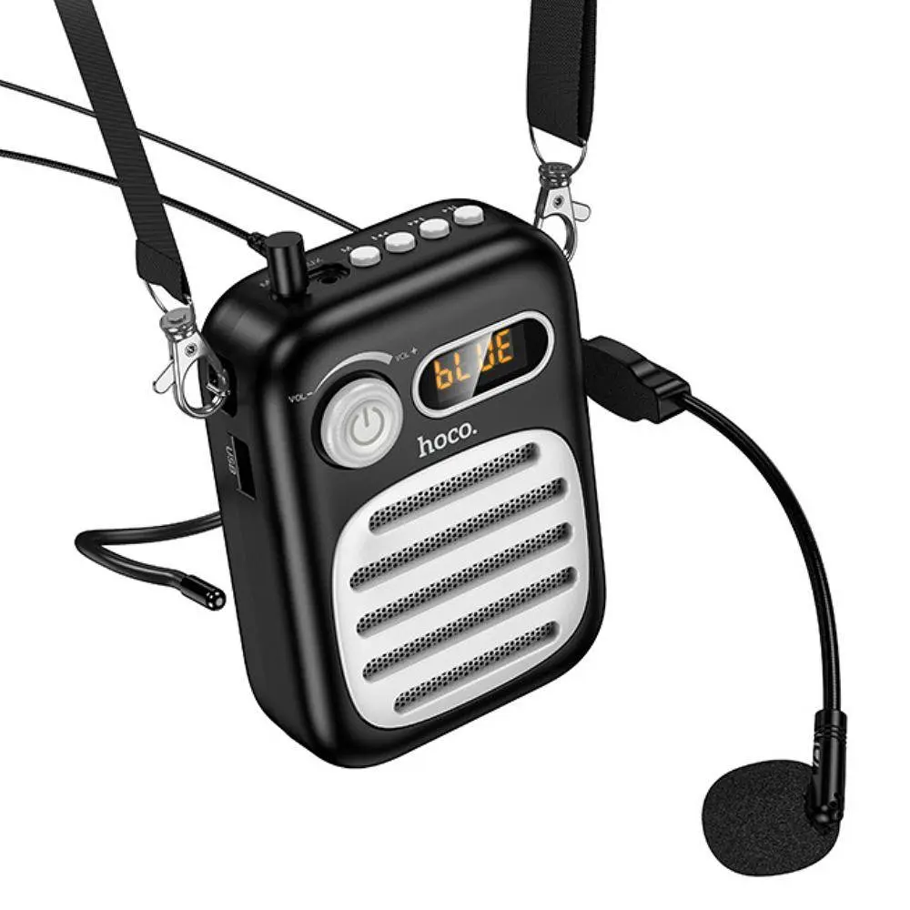 Портативна колонка з гарнітурою HOCO L23 Lemony speaker with wired microphone, 5W, Чорний