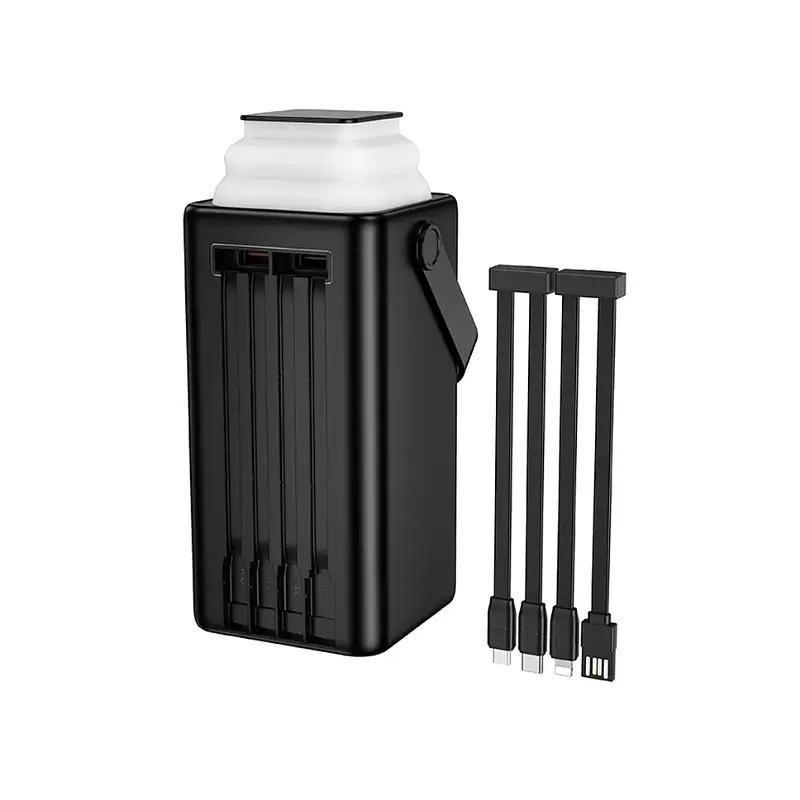 Зовнішній акумулятор BOROFONE BJ65B High 22.5W+PD20W+four-cables power bank(80000mAh) Black (6941991122057) - фото 5