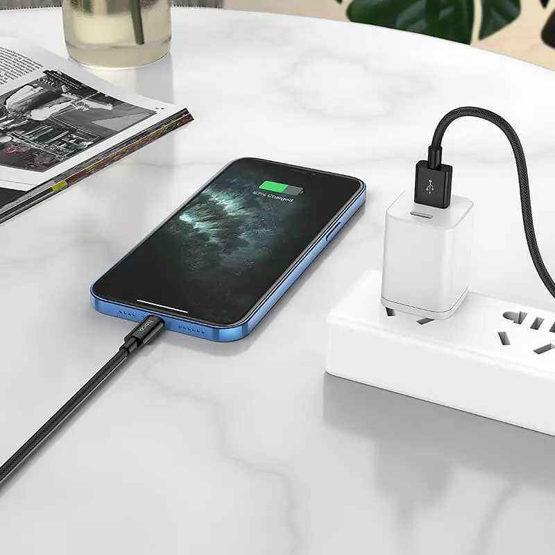Кабель Hoco Lightning True color charging data cable X68 1 м 2.4A чорний - фото 2