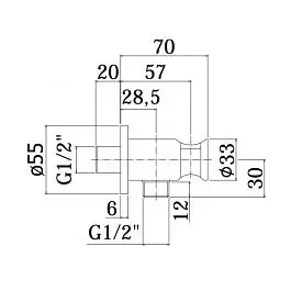 Шлангове приєднання з тримачем Paffoni chrome ZSUP031CR, Хром - фото 2