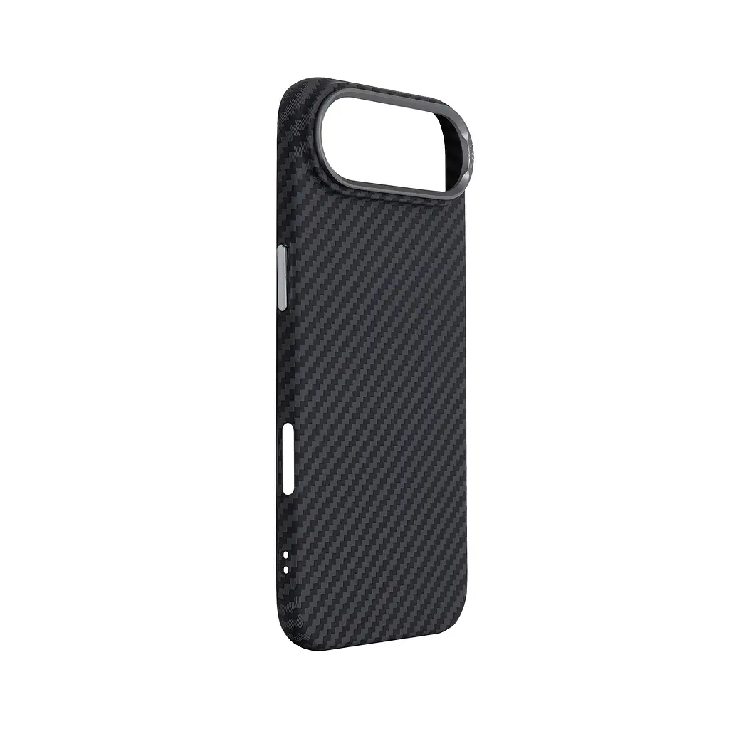Карбоновый чехол для Apple iPhone 17 Air, LikeCarbon2 MagCase, черный, тонкий защитный чехол-панель из поликарбоната с магнитами N52, MagSafe, противоударный, совместим с беспроводной зарядкой, приподнятые края для защиты камеры, ArmorStandart (ARM86260) - фото 3
