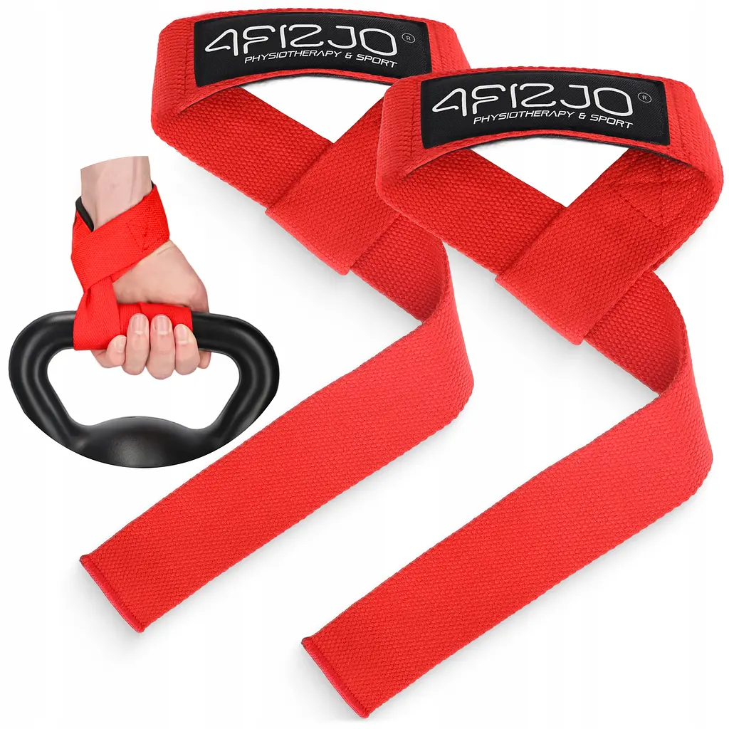 Лямки для станової тяги 4FIZJO Deadlift Straps Red (P-5905973402286) - фото 2