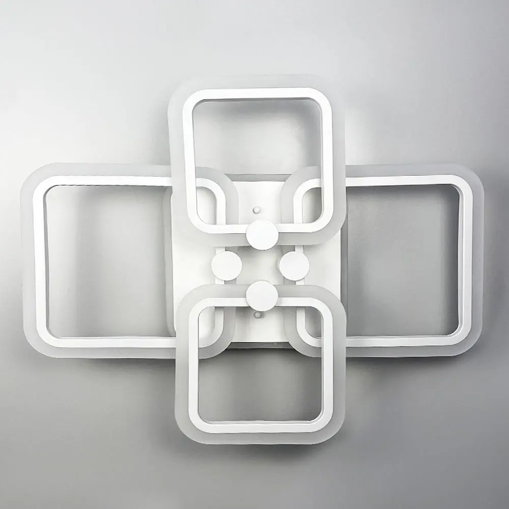 Белая LED люстра на 2+2 рожка квадратной формы | Ст. A 2503/2+2 WT | Line F - фото 4