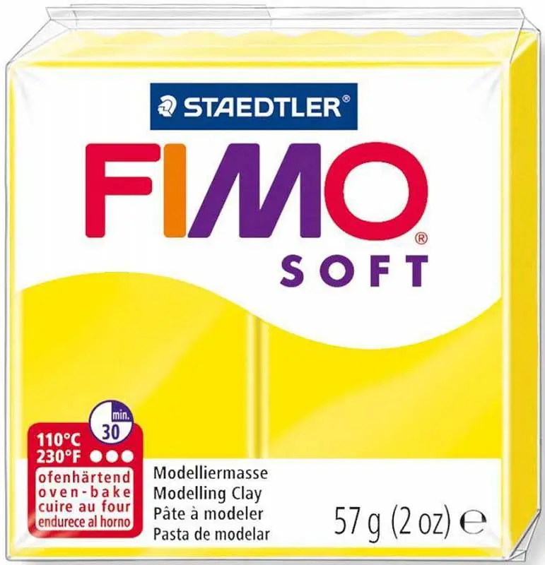 Полімерна глина Fimo Soft, 57 г., Лимонна, (8020-10)