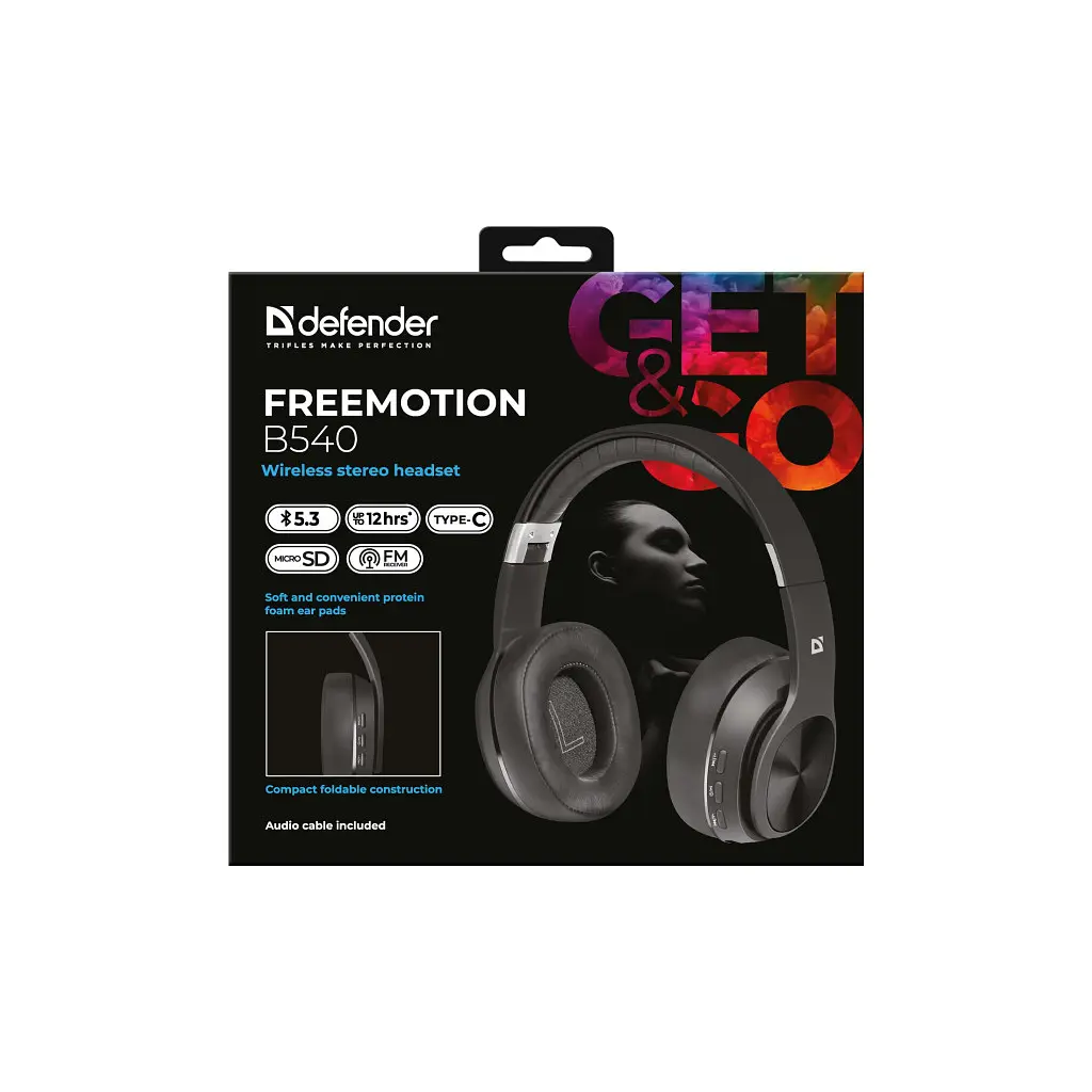 Навушники Defender FreeMotion B540 Bluetooth Black (63540) - фото 6