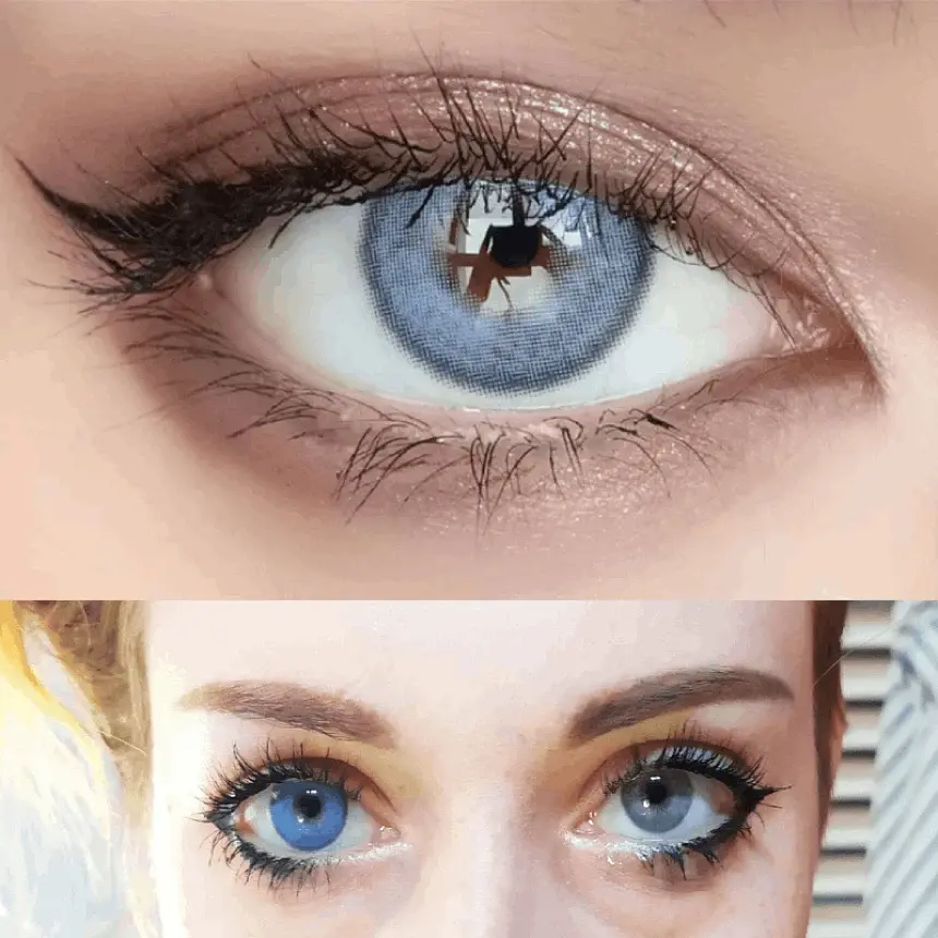 Фіолетові лінзи EliteLens з діоптріями Айс мілк амур. 2 шт. -3.5 - фото 4