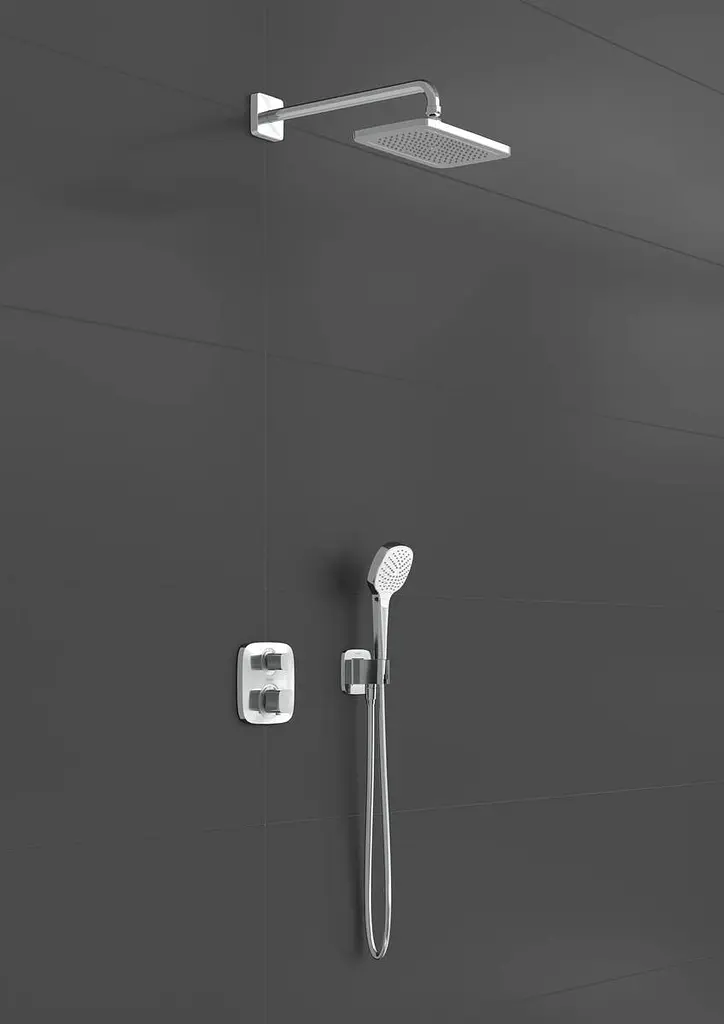 Душова система прихованого монтажу Hansgrohe Croma E 280 1jet Ecostat E з термостатом Chrome 27953000, Хром - фото 2