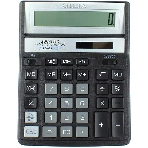 Калькулятор Citizen 12-розрядний чорний SDC-888XBK - фото 3