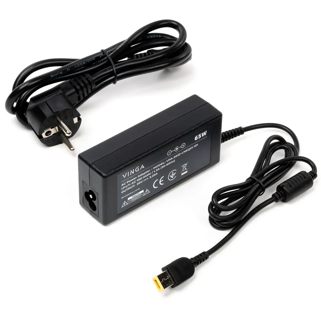 Блок питания к ноутбуку Vinga Lenovo 65W 20V 3.25А square with pin (VPA-2032-LNSQ01-101) - фото 2