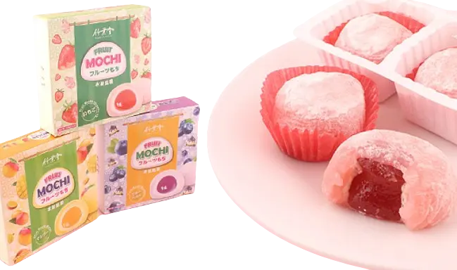 Японські моті Bamboo House Fruit Mochi Strawberry Полуниця 140г - фото 2
