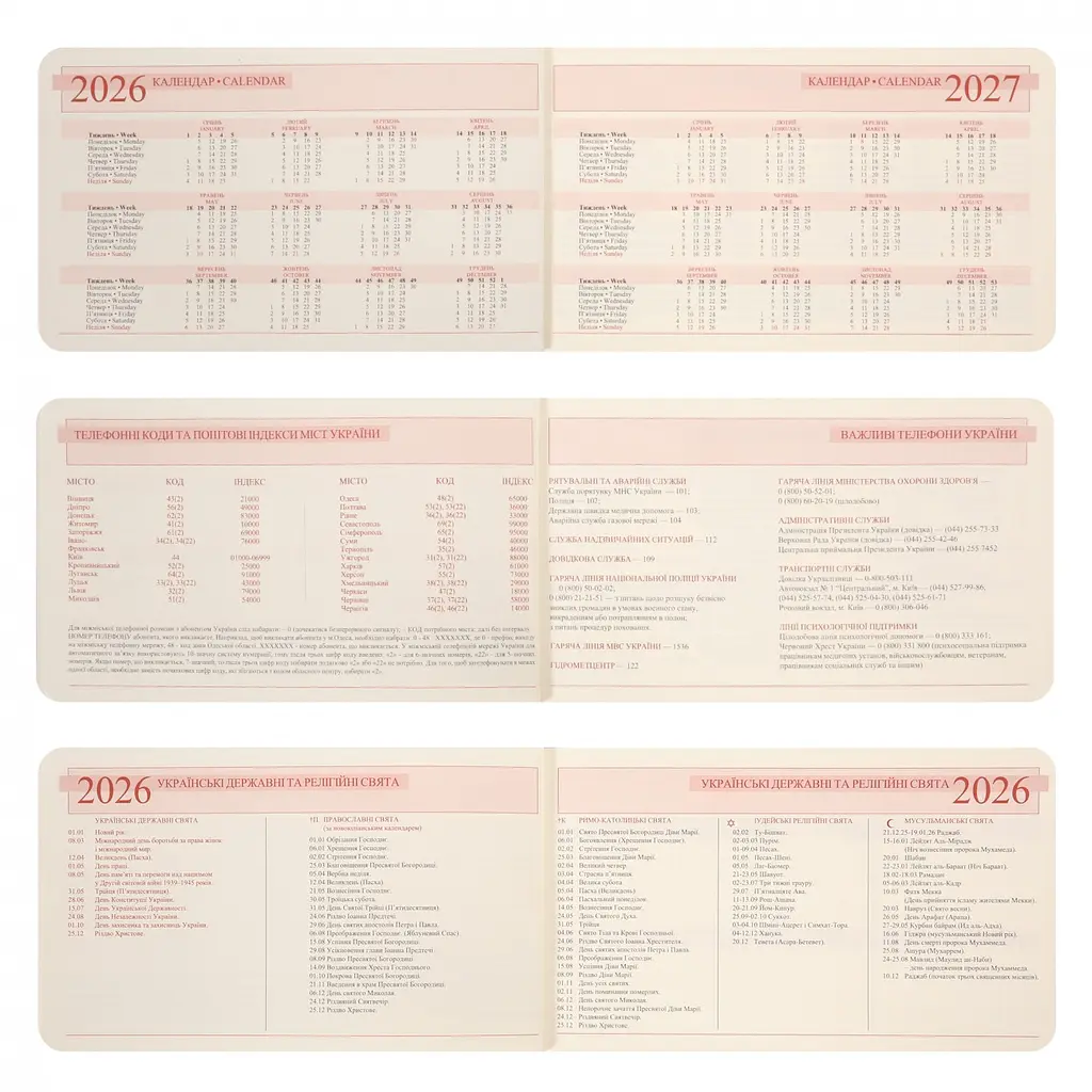 Щотижневик 10 х 17 см Leo Planner датований 2026 Fiore м'який 128 сторінок (252715) - фото 10