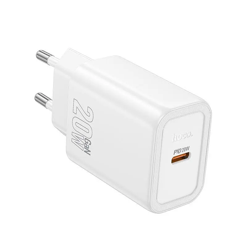Адаптер сетевой HOCO gentle single port charger N60 1Type-C, 20W/3A, PD/QC - фото 3