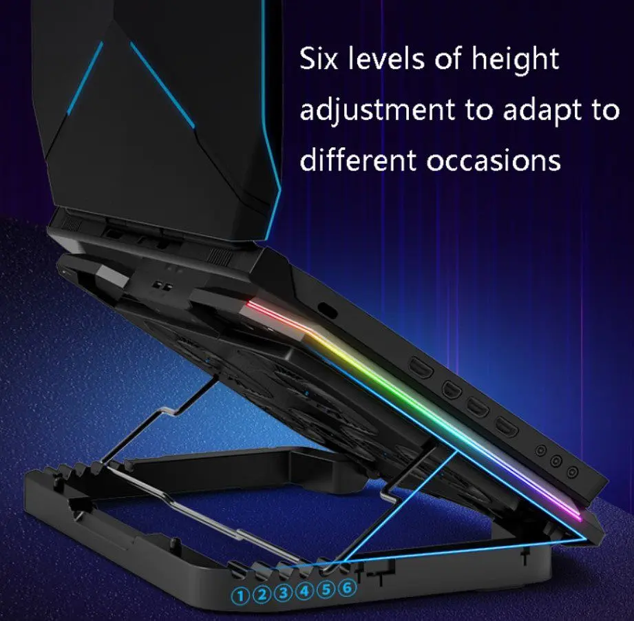 Охолоджувальна підставка для ноутбука 15-17.3 дюймів Ice Coorel K-9 Blue RGB - фото 8