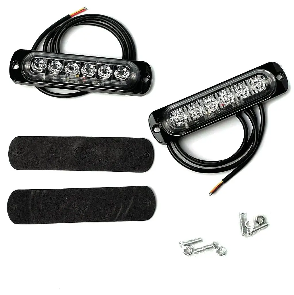 Страбоскоп Світлодіодний 12-24V / LED 6 шт. / 12 Режимів / Червоно-Синій 2 шт. (BS-6LED R+B) - фото 2