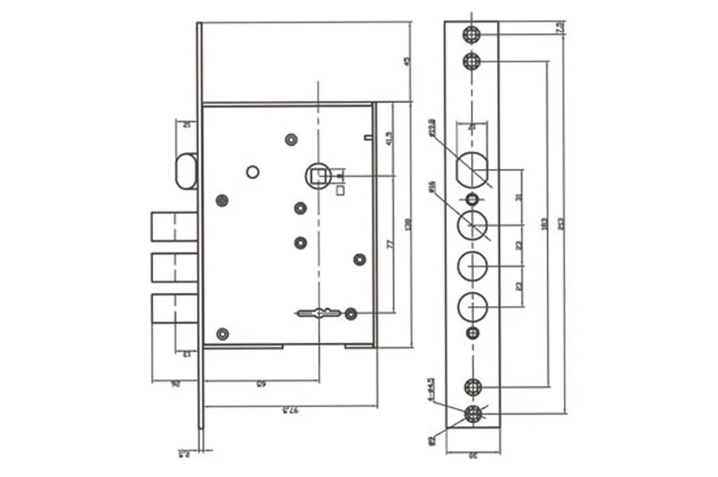 Замок врізний FZB 77 x 65мм 262KS CP - фото 2